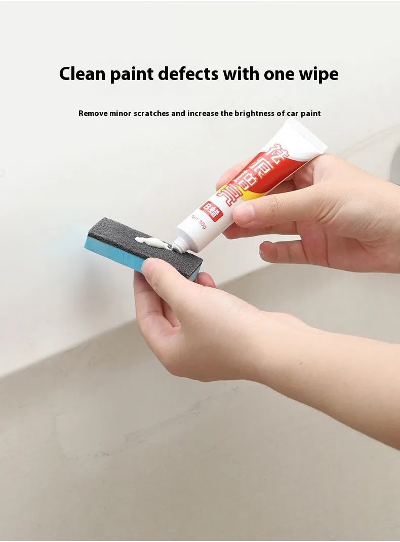 Car repair wax kit with two bottles (A Wax and B Wax) and a frosted sponge mop for scratch removal and paint polishing.