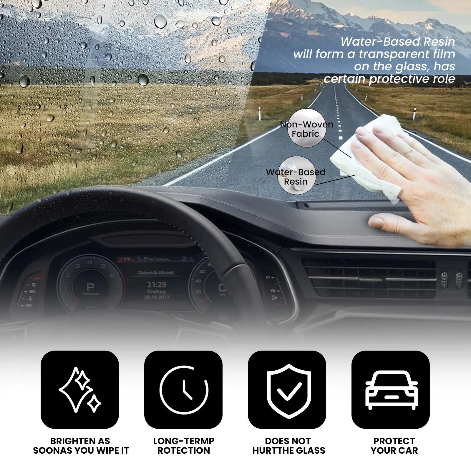 Pack of 40 car anti-fog rain wipes for windscreen application