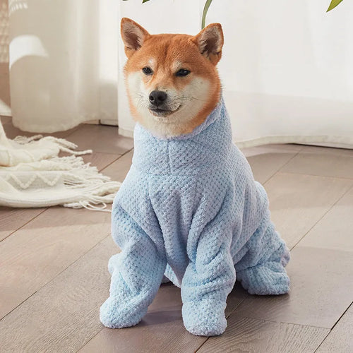 Thickening quick-drying cotton absorbent pet towel wearable scrubbing style, back length 30-82cm, multiple sizes