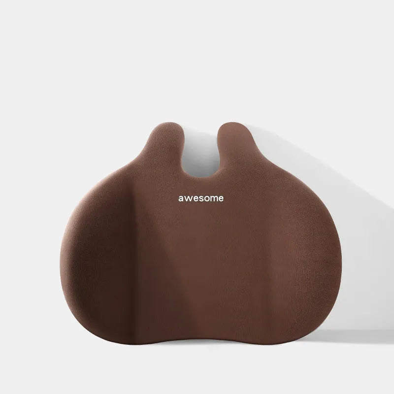 Automotive headrest and lumbar support pillow set in cloth material with cotton filler