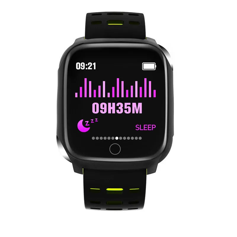 F16 Smart Watch with ECG, blood pressure and heart rate monitor on a silicone strap.