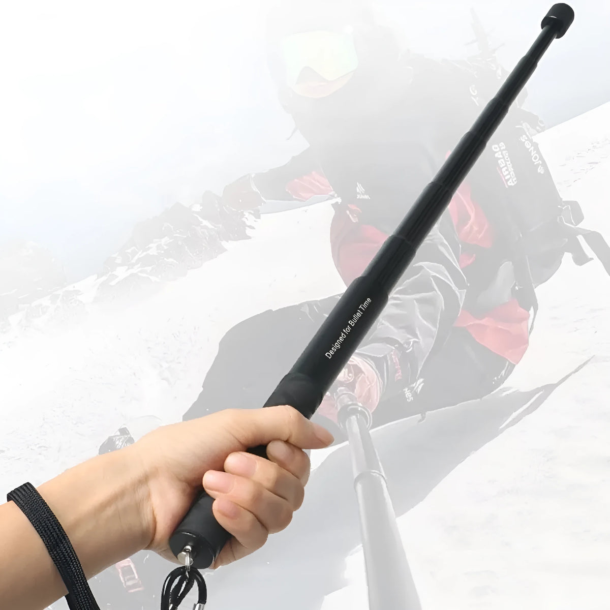360 selfie stick with rotating handle, aluminium alloy and carbon fibre rod options, 0.7m to 3m lengths