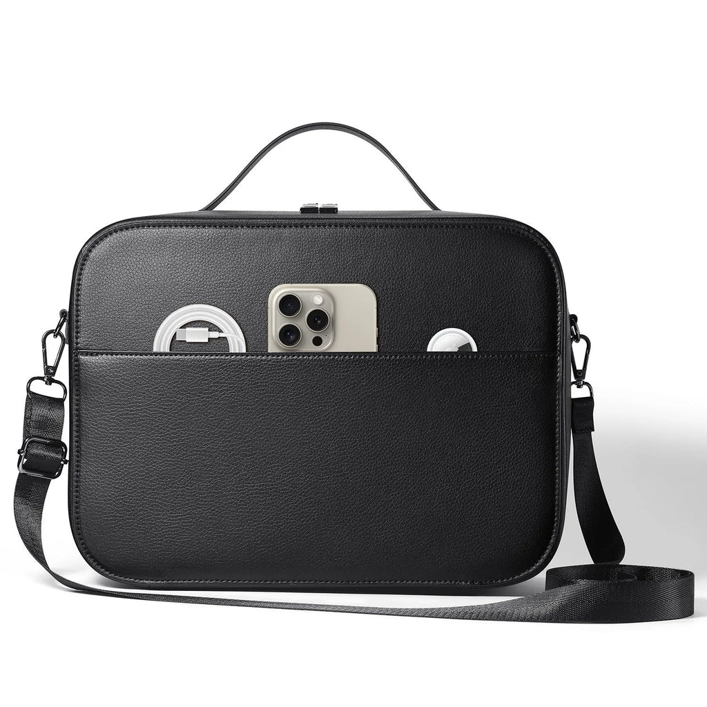 Vision Pro MR glasses storage box in superfiber material with dimensions 32.5 x 24.5 x 11.5 cm