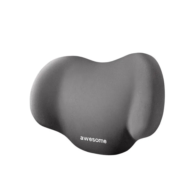 Automotive memory foam support pillow with geometric pattern in cotton fabric, showing headrest and lumbar components
