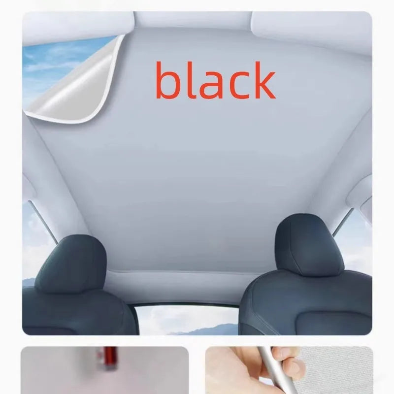 Silicone electrostatic car sunshade with plaid pattern in black colour for special vehicles