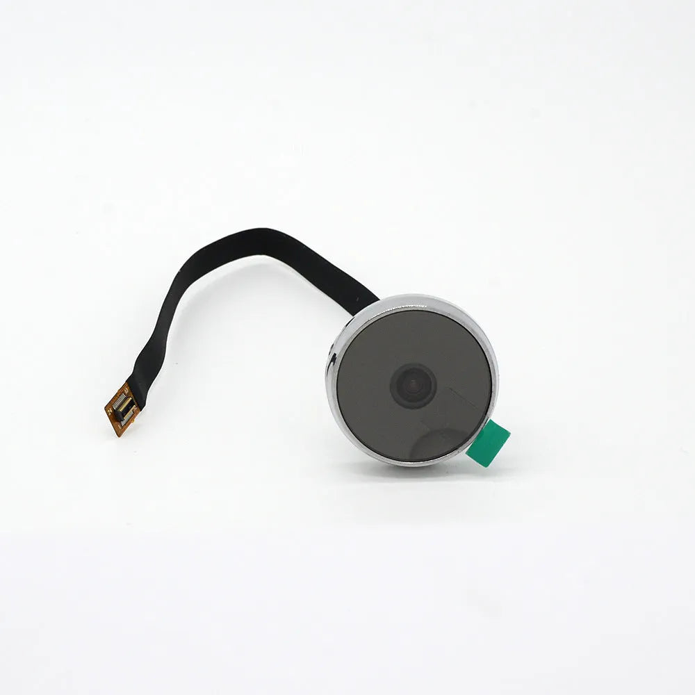 White peephole camera video doorbell with 960 x 480mm display, powered by 4 AAA dry batteries, for door viewing.