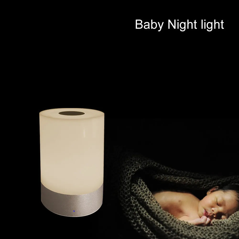 Creative Home dimmable LED bedside night light with PC plastic body on a wooden desk