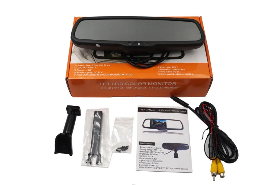 4.3 inch auto dimming rearview mirror monitor with TFT LCD screen and replacement bracket