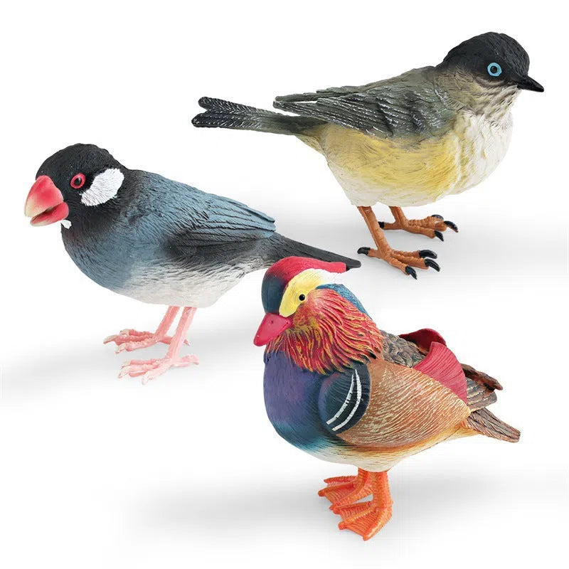 Handmade PVC mandarin duck and sparrow figurine for bonsai, garden, and home decoration