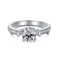 Women's classic four-claw silver ring with electroplated finish in AY120209 colour, shown on a neutral background.