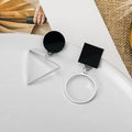 Geometric round earrings set of 4 in gold and silver alloy with electroplated finish
