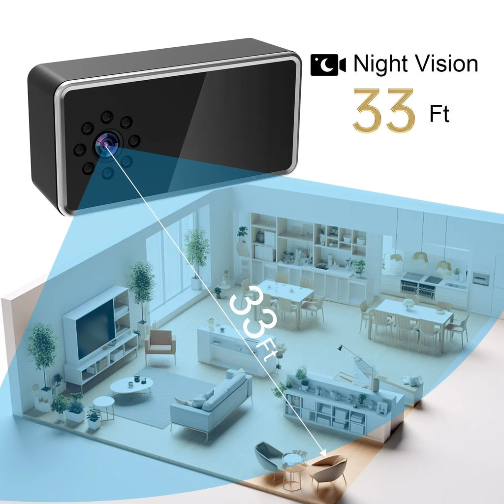 Wireless HD surveillance camera with compact design for home and business security monitoring