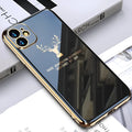 Black TPU full lens back cover case for iPhone on a flat surface.