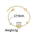 Silver stainless steel bracelet for women with a double-layer red resin heart charm.