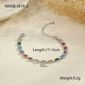 Women's stainless steel bracelet with 18K electroplated finish in heart, circle and square geometric shapes