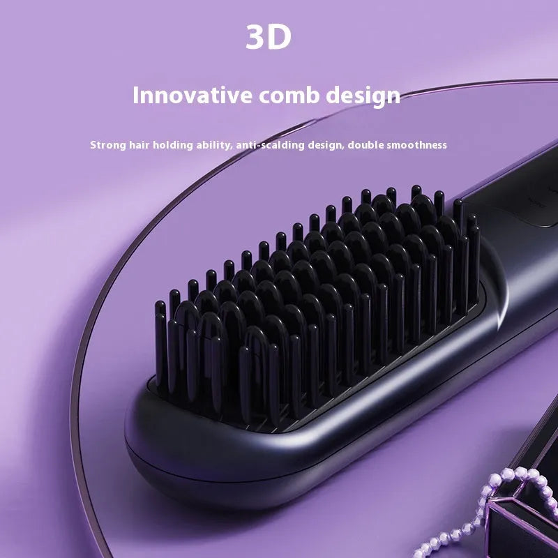 Portable negative ion hair comb in white, dark blue, or grey colours with ABS plastic construction