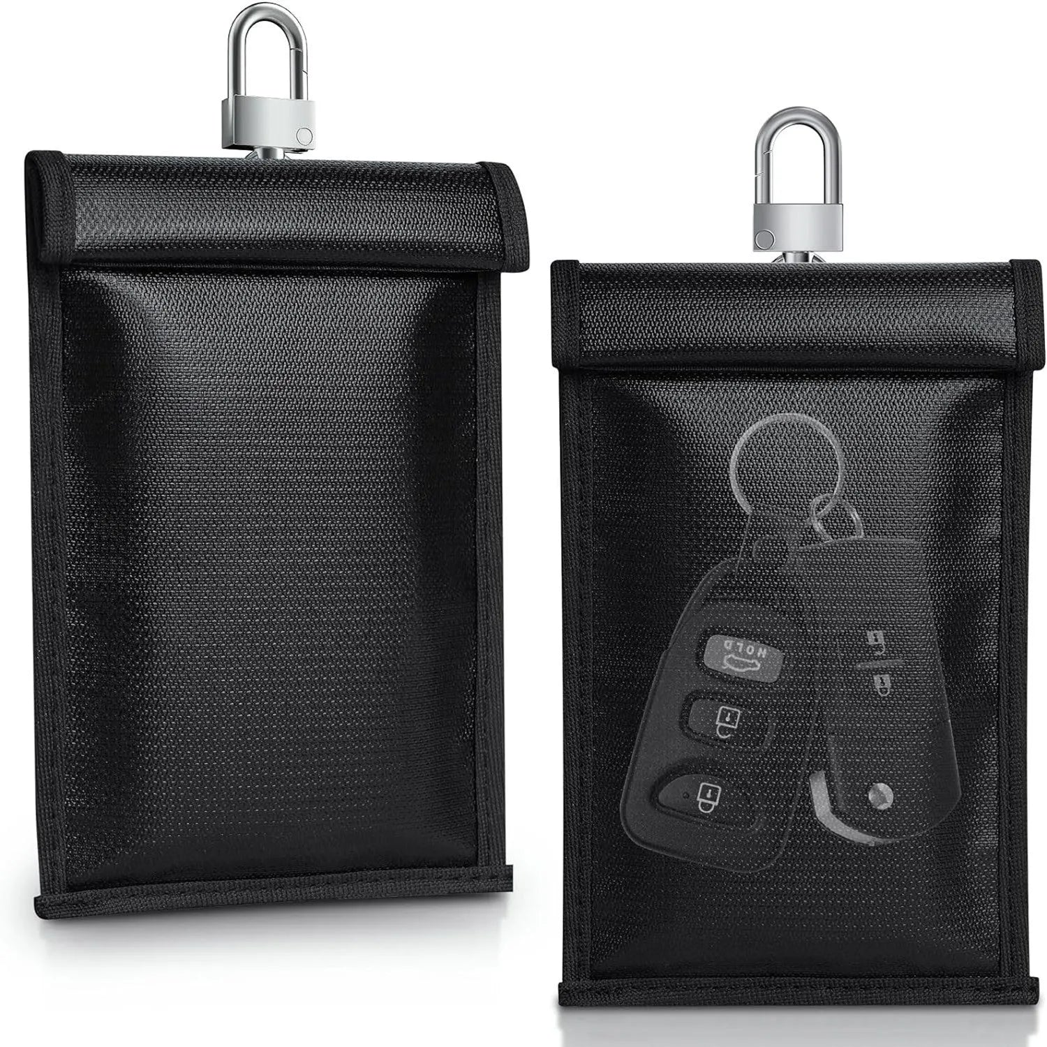 Fireproof flame retardant glass fibre fabric car key case in solid colour for mobile phone storage