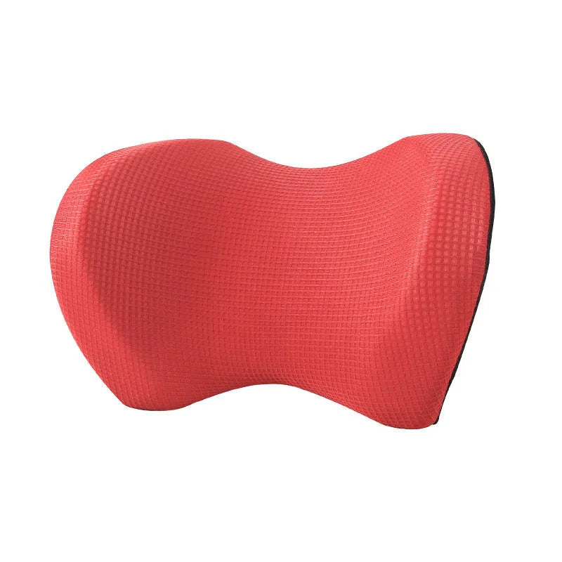 Memory foam car headrest pillow with ice silk cover in black for neck protection
