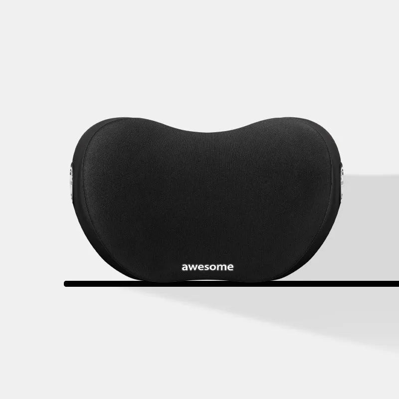 Automotive headrest and lumbar support pillow set in cloth material with cotton filler