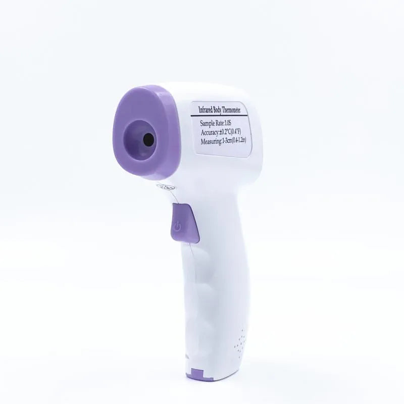White digital non-contact thermometer for one-touch temperature measurement.