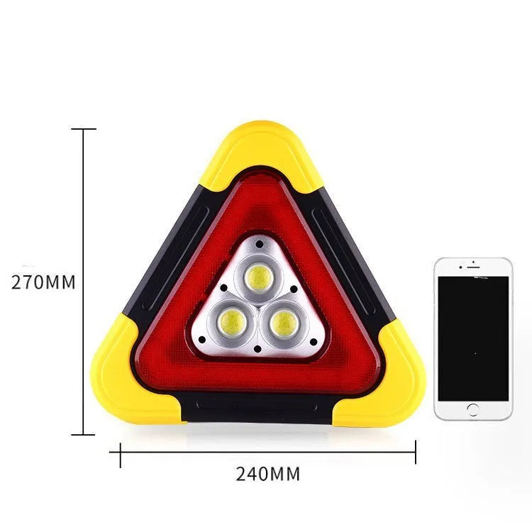 Car mounted tripod warning sign light with solar panel and multiple light modes, large size option