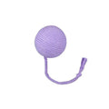Colourful cat toy ball with rope attachment and built-in bell for interactive pet play