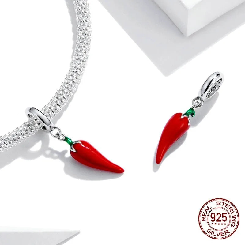 Korean style sterling silver leaf pendant with electroplated BSC461 colour on a silver chain.