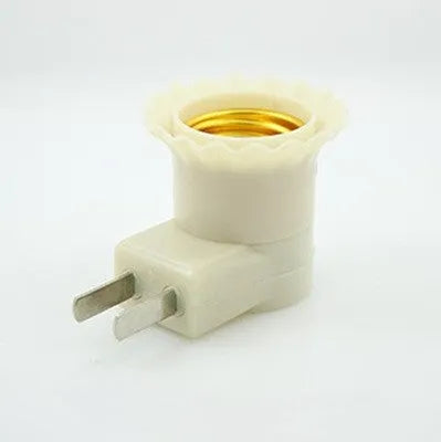 White plug-in E27 lamp holder with on/off switch for wall sockets