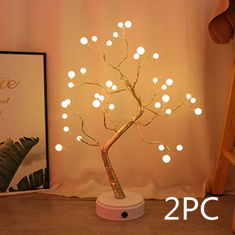 50cm tall touch-controlled LED Christmas tree light with 108 multi-colour lights on plastic and copper wire branches