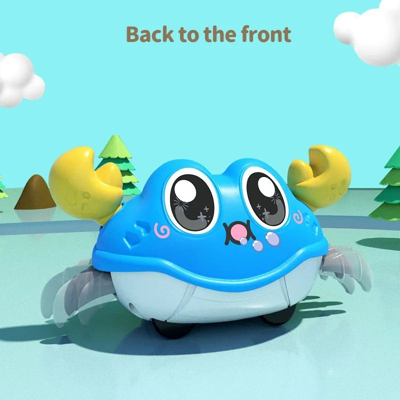 Running bubble crab toy car in red, ABS body, battery-free double loop walking, indoor outdoor toy for ages 3+