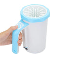 Pet automatic foot-washing machine with USB charging port and silicone cleaning cup in white and blue colour