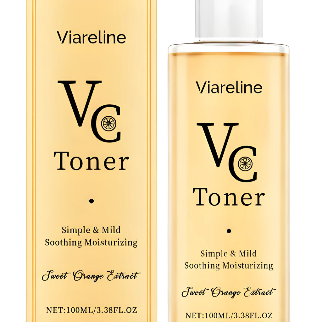 100ml bottle of moisturising toner with hyaluronic acid and Vitamin C