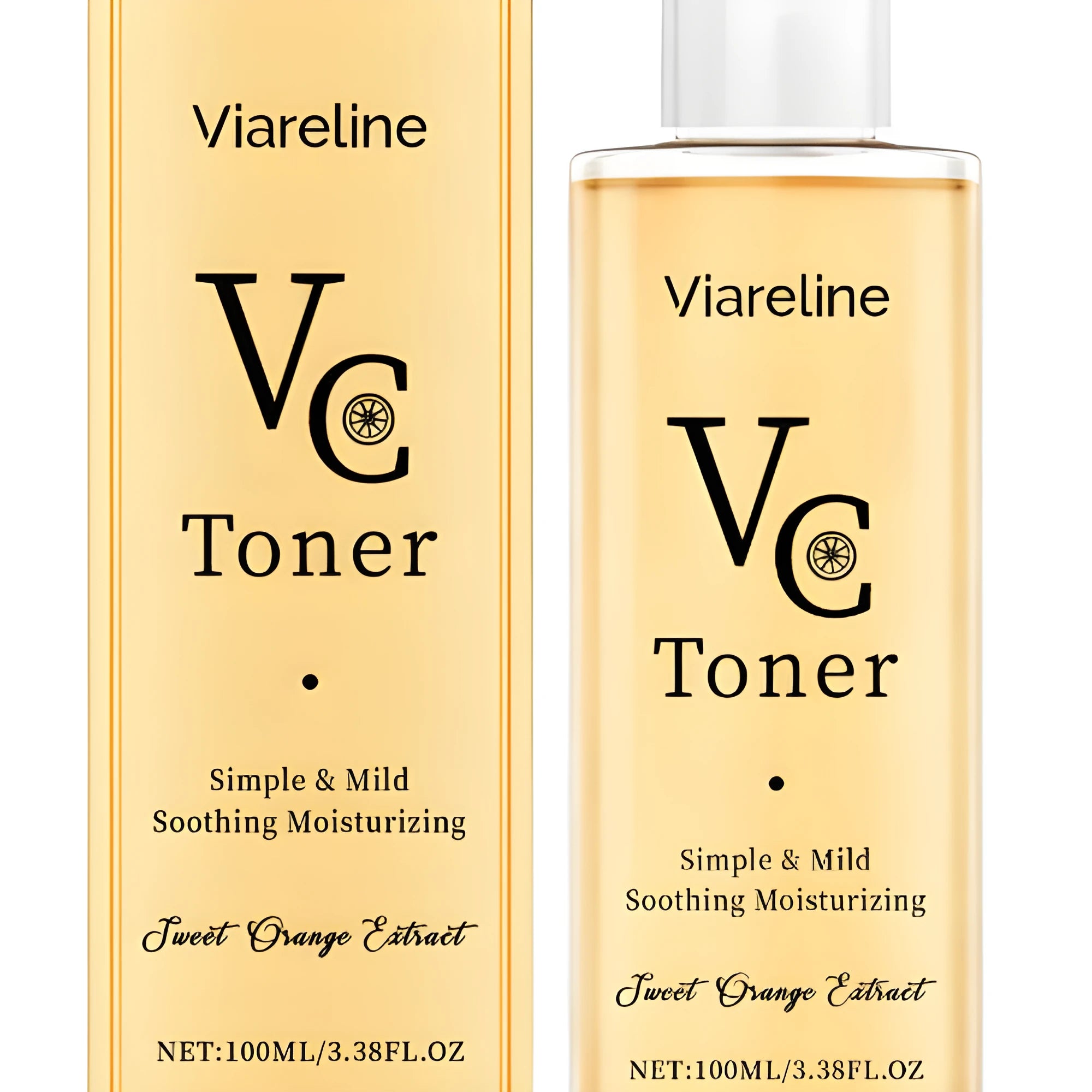 100ml bottle of moisturising toner with hyaluronic acid and Vitamin C