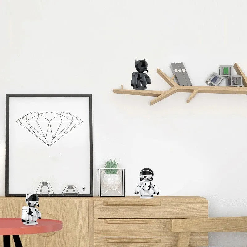 Space Robot security camera in white or black with detachable base for household monitoring
