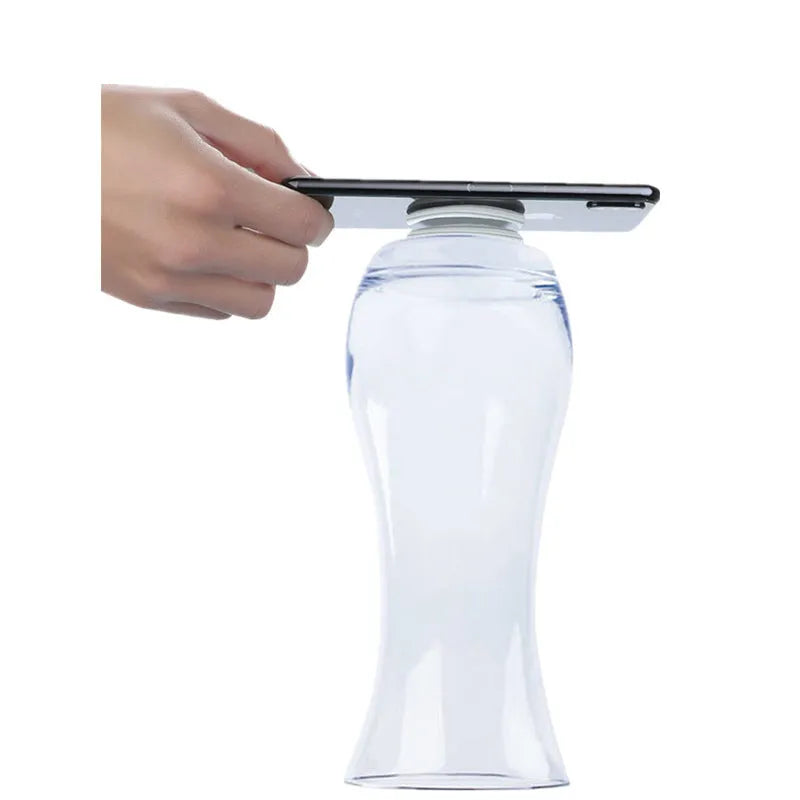 Transparent silicone nano gel adhesive pads in circular and square shapes for phone holders and organisation