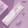 Milk Tea Rabbit chocolate wired keyboard in strawberry pink with 1m USB cable