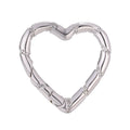 Copper climbing buckle with electroplated gold finish, shown as a heart spring fastener.