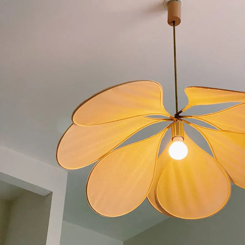 Bohemian style cloth hanging lamp chandelier in a choice of colours and diameters.