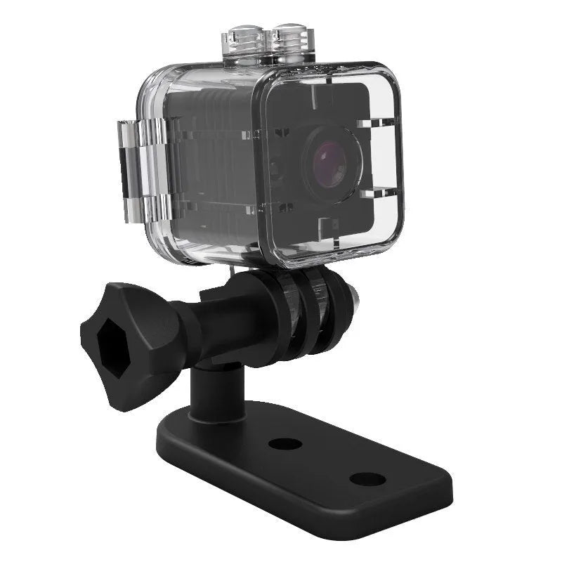 SQ12 Mini Camera HD 1080P waterproof night vision camcorder in black plastic body