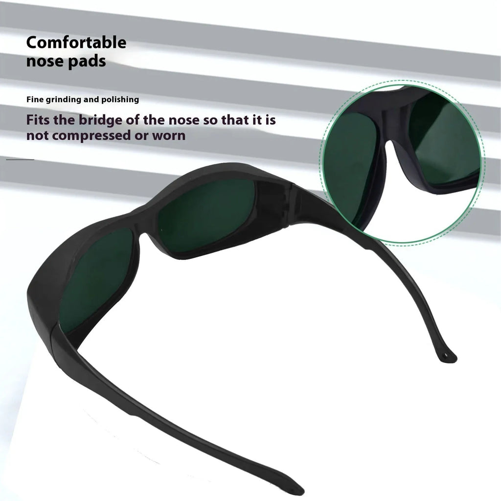 PC laser protection goggles for skin rejuvenation and welding with cleaning cloth.
