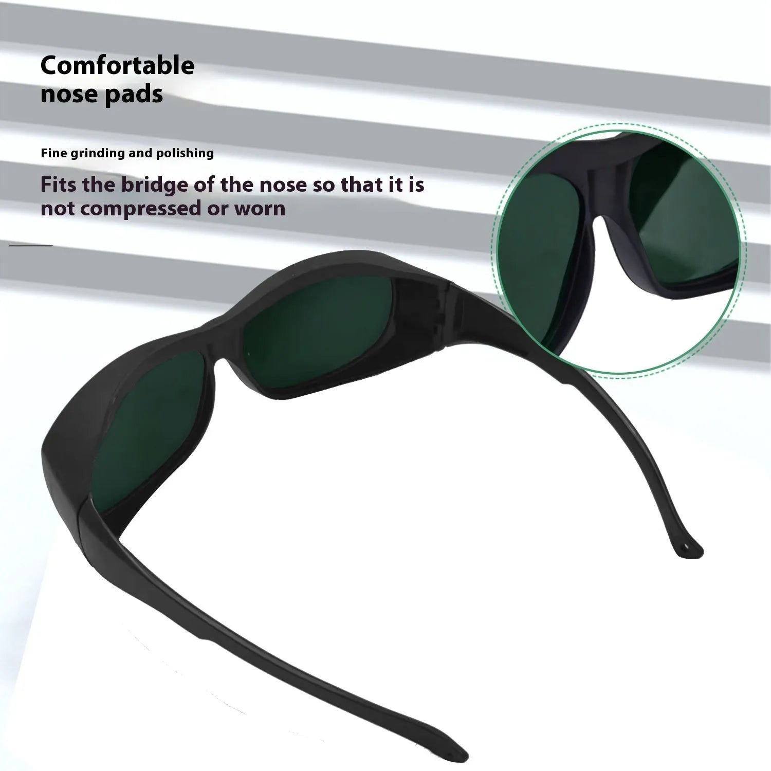 PC laser protection goggles for skin rejuvenation and welding with cleaning cloth.