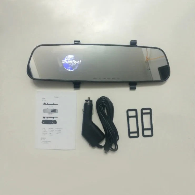 1080P HD rearview mirror driving recorder with 2.4 inch display and 100 degree lens angle