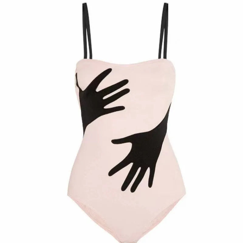 Women's one-piece beach bikini swimsuit with gauze skirt cover-up