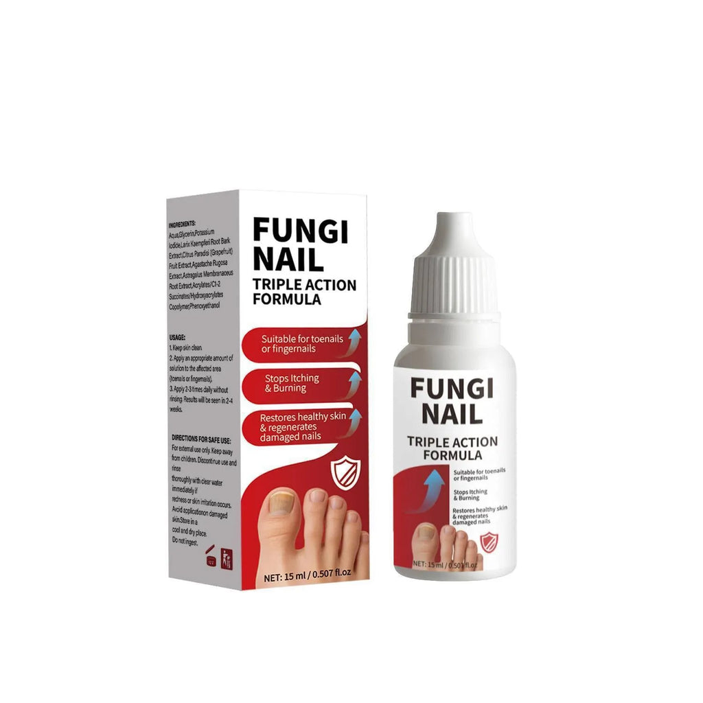 15ml bottle of anti-fungal nail repair solution with brush applicator cap