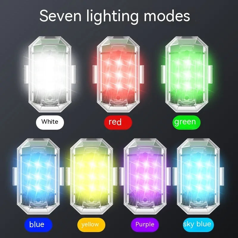 Four 5W ABS strobe lights with remote control for car motorcycle electric vehicle bicycle modification