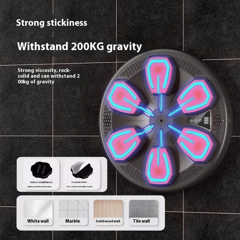 Black electronic music boxing machine wall target for home fitness training with USB charging
