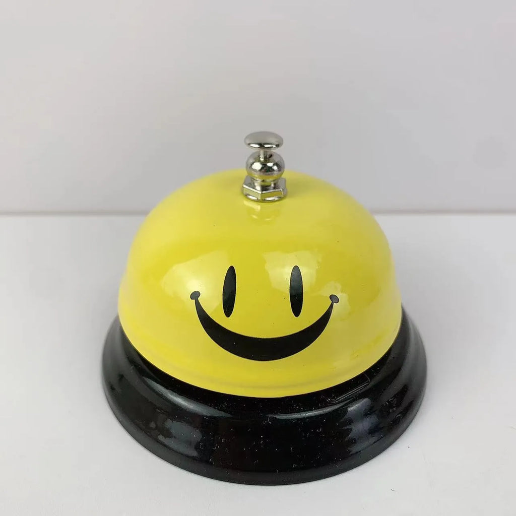 Iron classroom game bell in one of ten colours: blue, green, pink, red, or yellow.