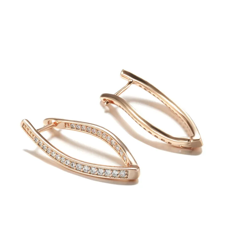 Geometric zircon drop earrings in copper with ins style design for women