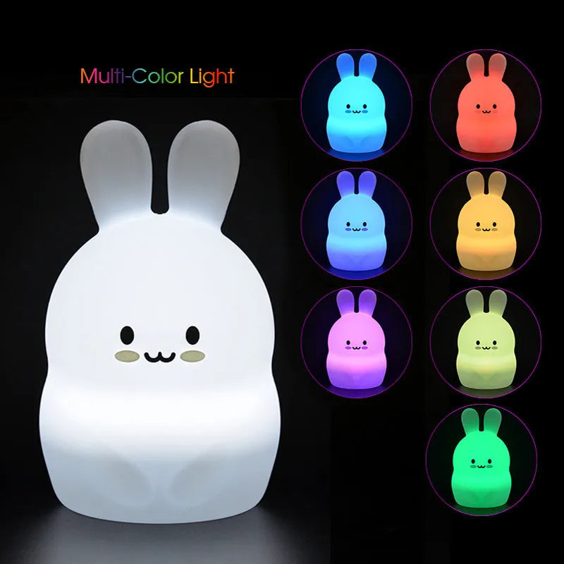 Silica gel LED nightlight with silicone shade, USB power, and two face styles: Happy and Smile
