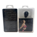 X9 mini single ear Bluetooth headset in black bare metal finish, shown as an earplug-type wireless earpiece.